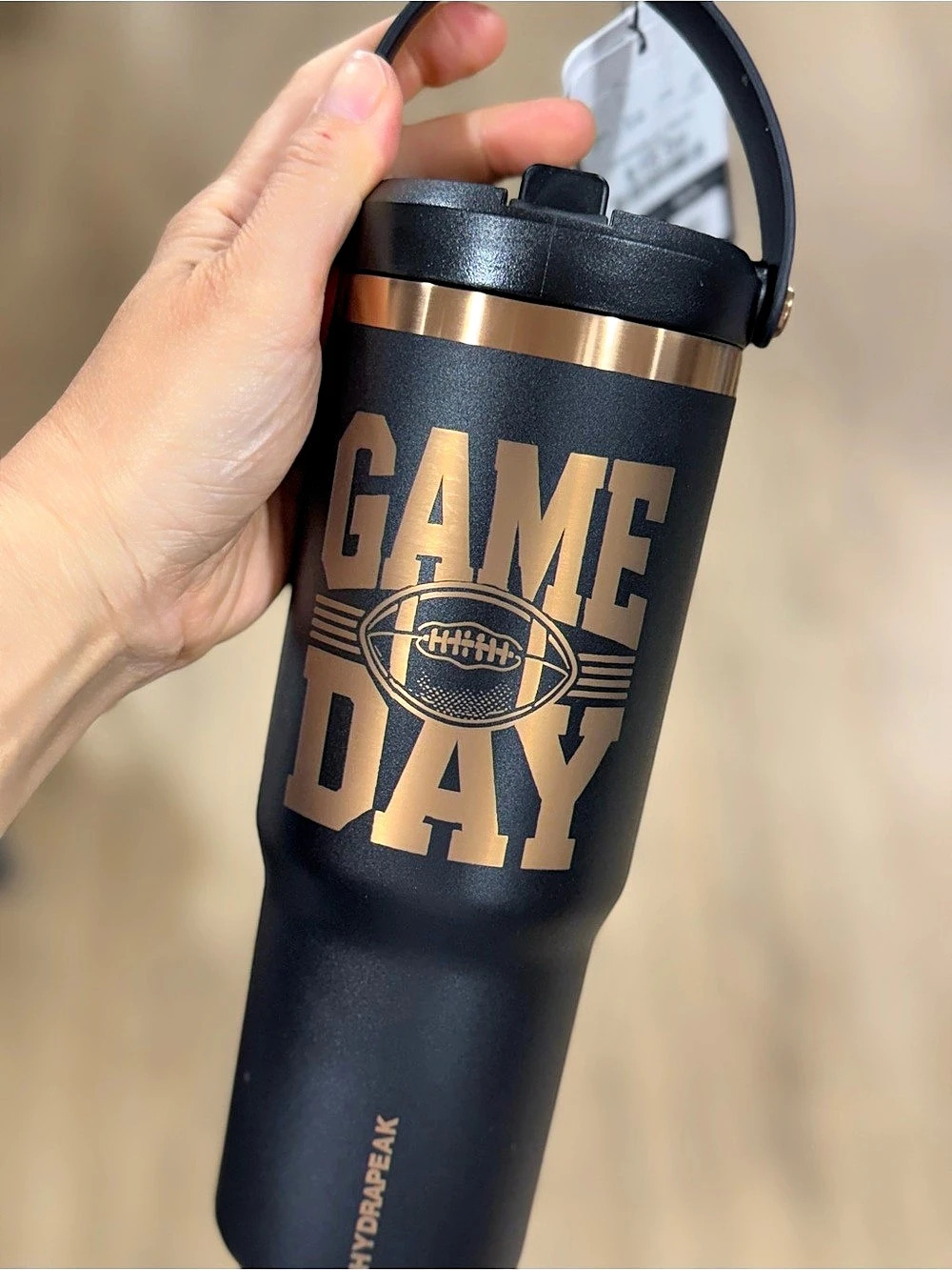 Hydrapeak Game Day Black & Gold Tumbler NWT